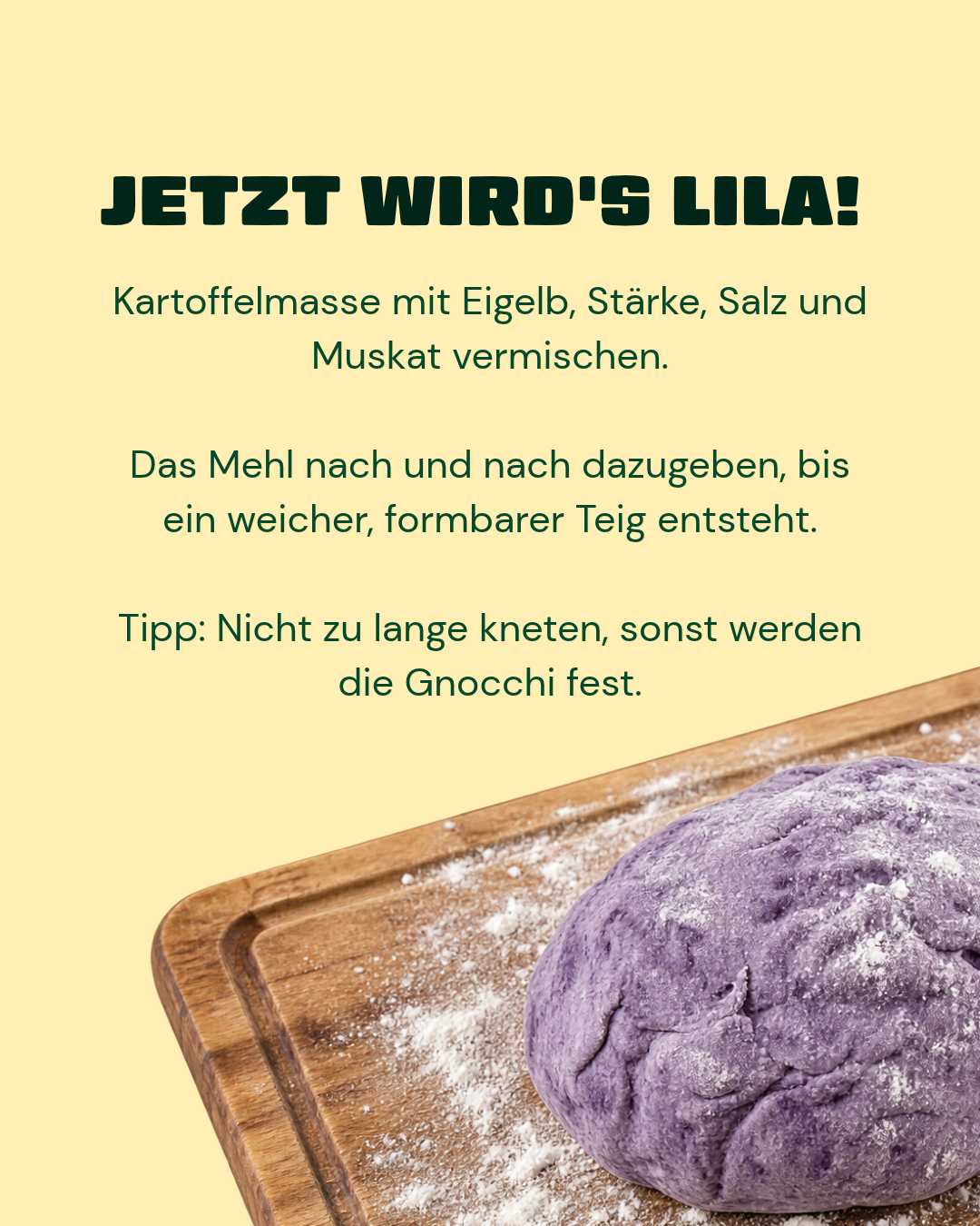 Violette Gnocchi mit Salbeibutter und Parmesan