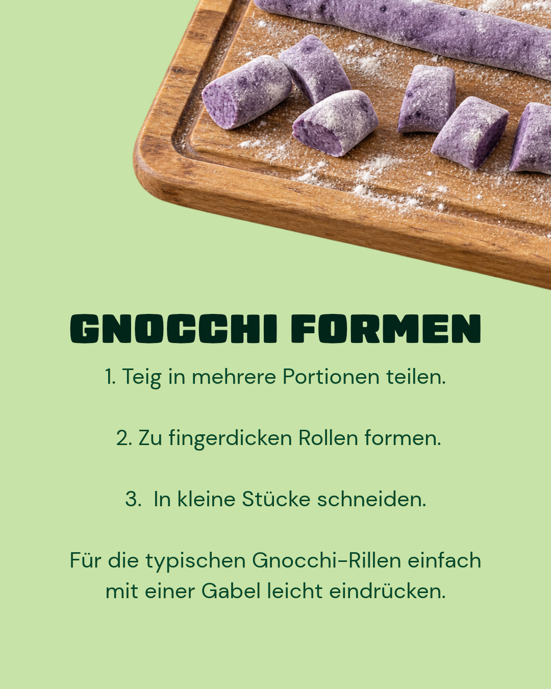 Violette Gnocchi mit Salbeibutter und Parmesan