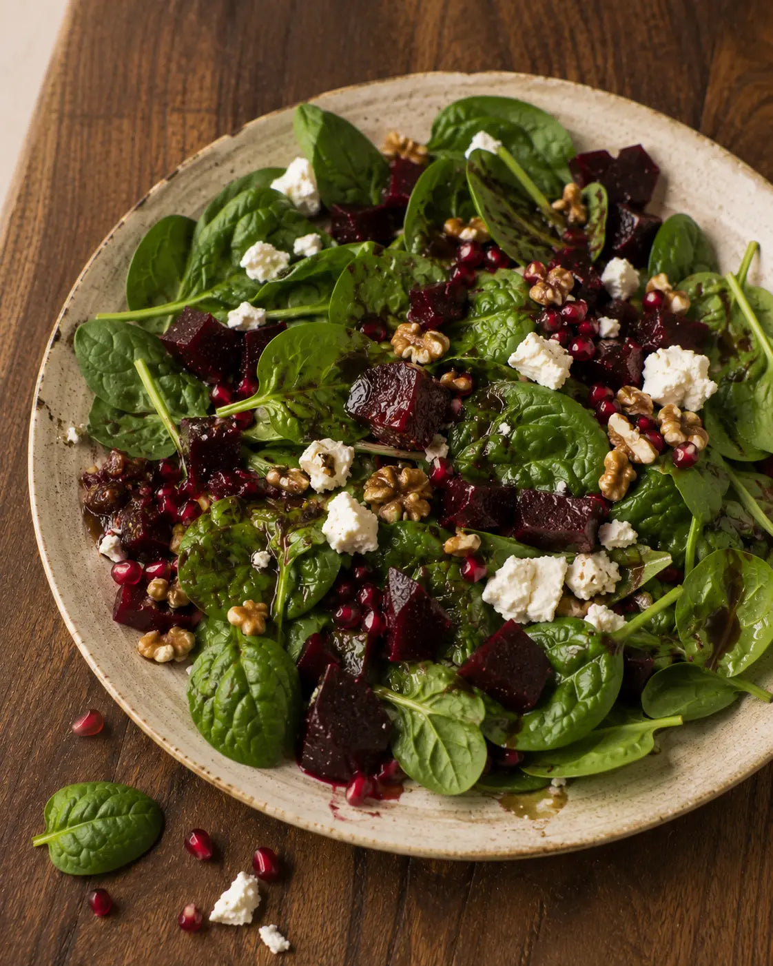Rote-Bete-Salat mit Spinat