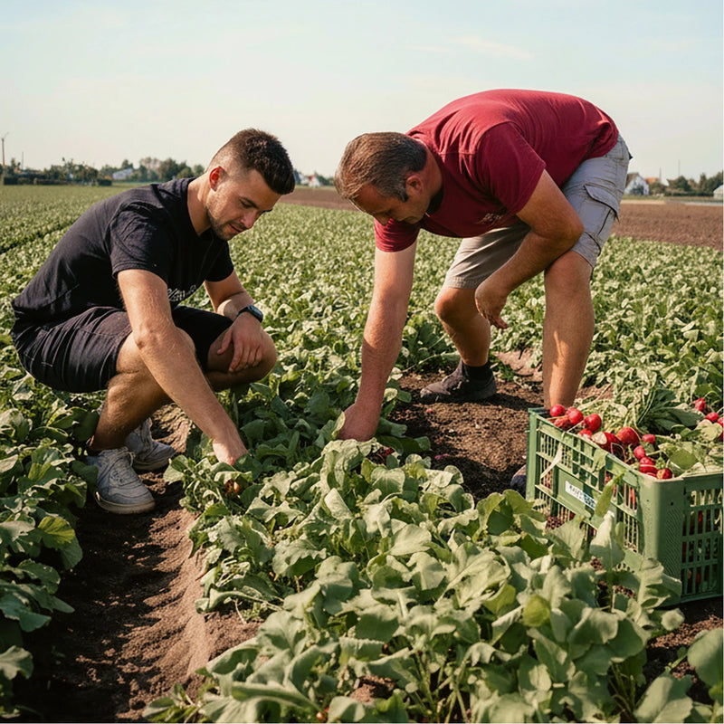 Gemüse retten bei der Ernte auf dem Feld